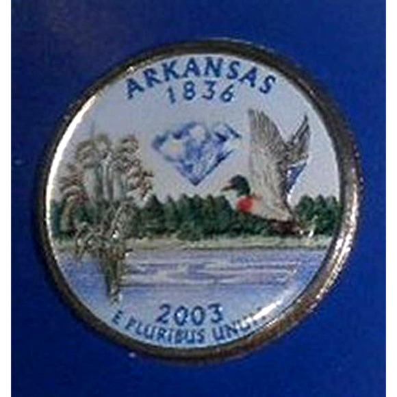 ARKANSAS COLORIZED QUARTER & FIRST DAY COVERS BY POSTAL COMMEMORATIVE SOCIETY - Picture 3 of 3